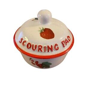 Vintage Price Kensington Scouring Pad Storage Jar Fruit Theme